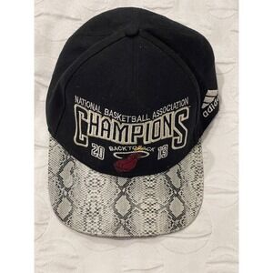 ADIDAS 2013 THE FINALS MIAMI HEAT NBA CHAMPIONS STRAPBACK CAP HAT SNAKESKIN BILL